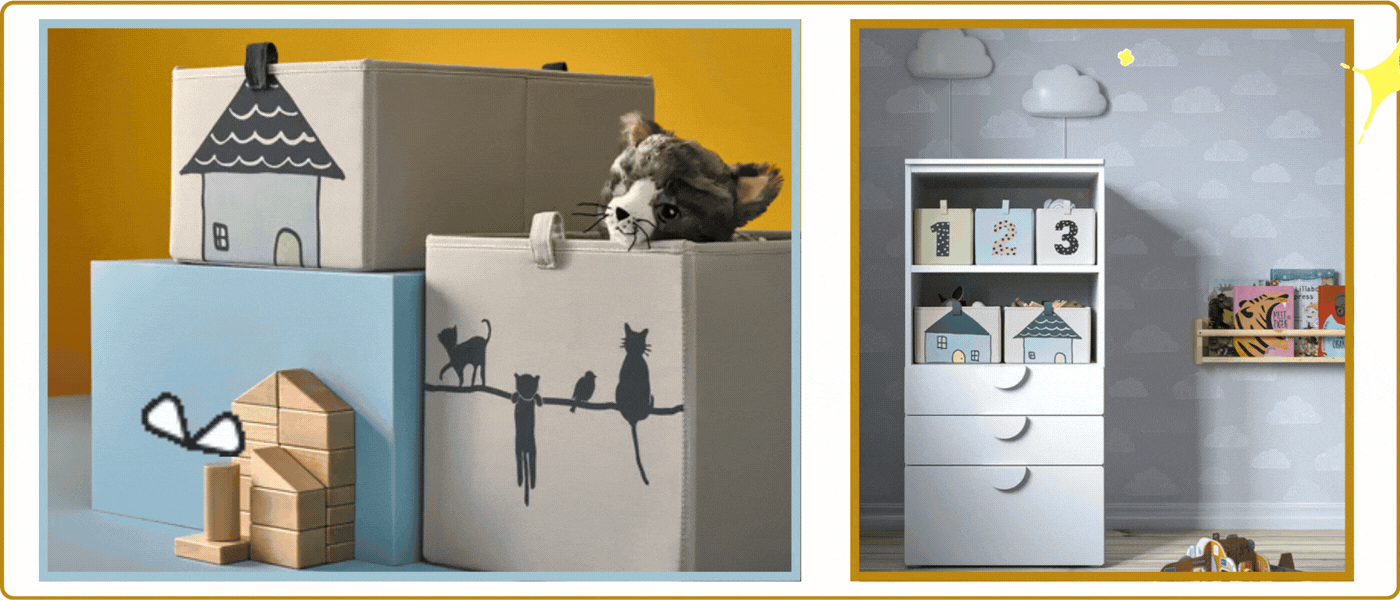 جعبه نظم دهنده ایکیا مدل IKEA BARNDROM سایز 17×37×26 سانتی متر